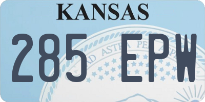 KS license plate 285EPW