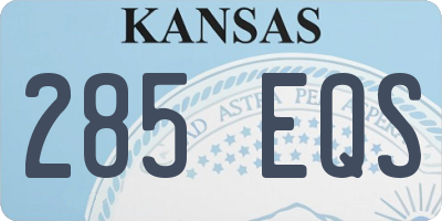KS license plate 285EQS