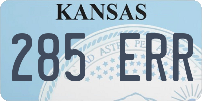 KS license plate 285ERR