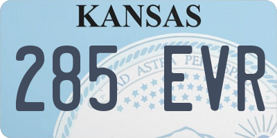KS license plate 285EVR