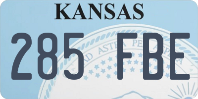 KS license plate 285FBE