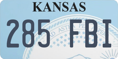 KS license plate 285FBI