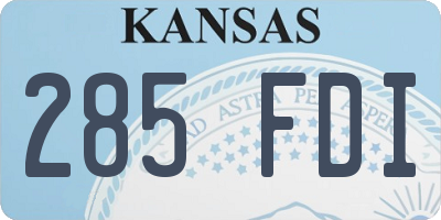 KS license plate 285FDI