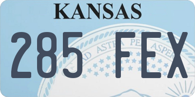 KS license plate 285FEX