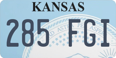 KS license plate 285FGI