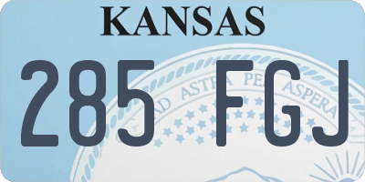 KS license plate 285FGJ