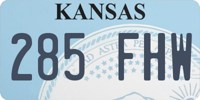 KS license plate 285FHW