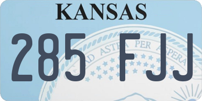 KS license plate 285FJJ