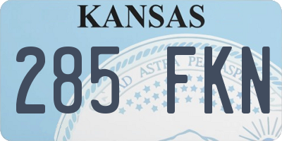 KS license plate 285FKN
