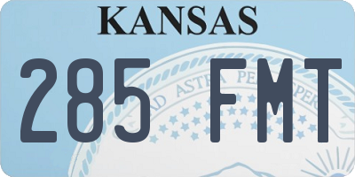 KS license plate 285FMT
