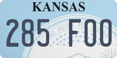 KS license plate 285FOO