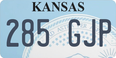 KS license plate 285GJP