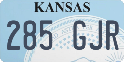 KS license plate 285GJR