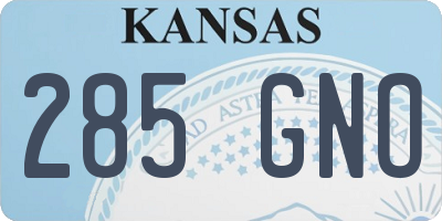 KS license plate 285GNO