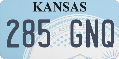 KS license plate 285GNQ
