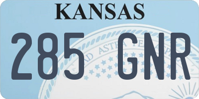 KS license plate 285GNR