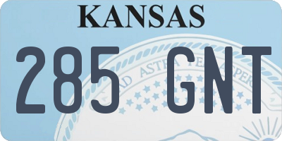 KS license plate 285GNT