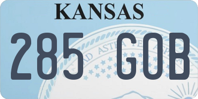 KS license plate 285GOB