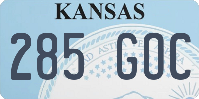 KS license plate 285GOC