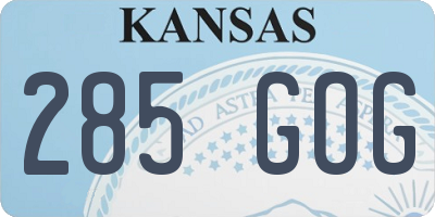 KS license plate 285GOG
