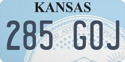 KS license plate 285GOJ