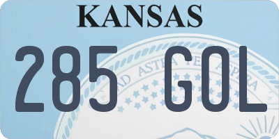 KS license plate 285GOL