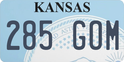 KS license plate 285GOM