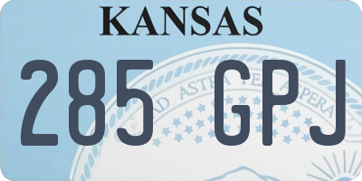 KS license plate 285GPJ