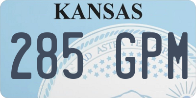 KS license plate 285GPM