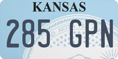 KS license plate 285GPN