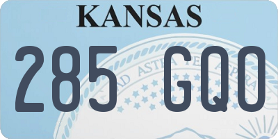 KS license plate 285GQO