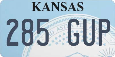 KS license plate 285GUP