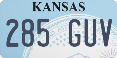 KS license plate 285GUV