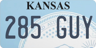 KS license plate 285GUY
