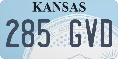 KS license plate 285GVD