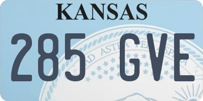 KS license plate 285GVE