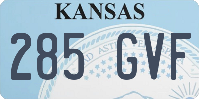 KS license plate 285GVF