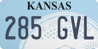 KS license plate 285GVL