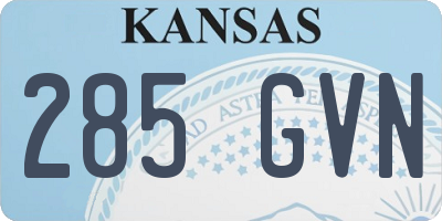KS license plate 285GVN
