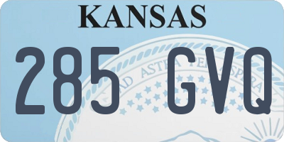 KS license plate 285GVQ