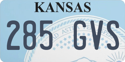 KS license plate 285GVS