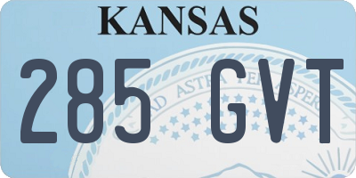 KS license plate 285GVT