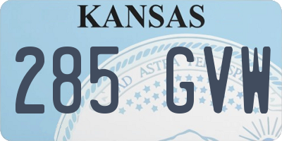 KS license plate 285GVW