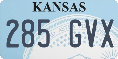 KS license plate 285GVX