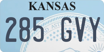 KS license plate 285GVY