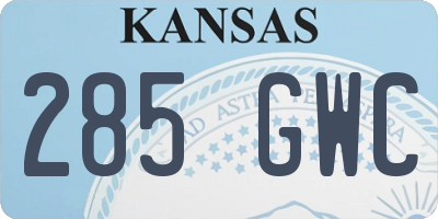 KS license plate 285GWC