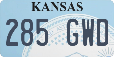 KS license plate 285GWD