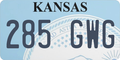 KS license plate 285GWG