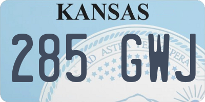 KS license plate 285GWJ