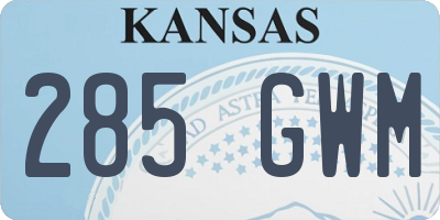 KS license plate 285GWM